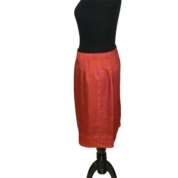Ann Taylor Red Purple Silk Pull On Skirt 0 - Picture 8 of 11